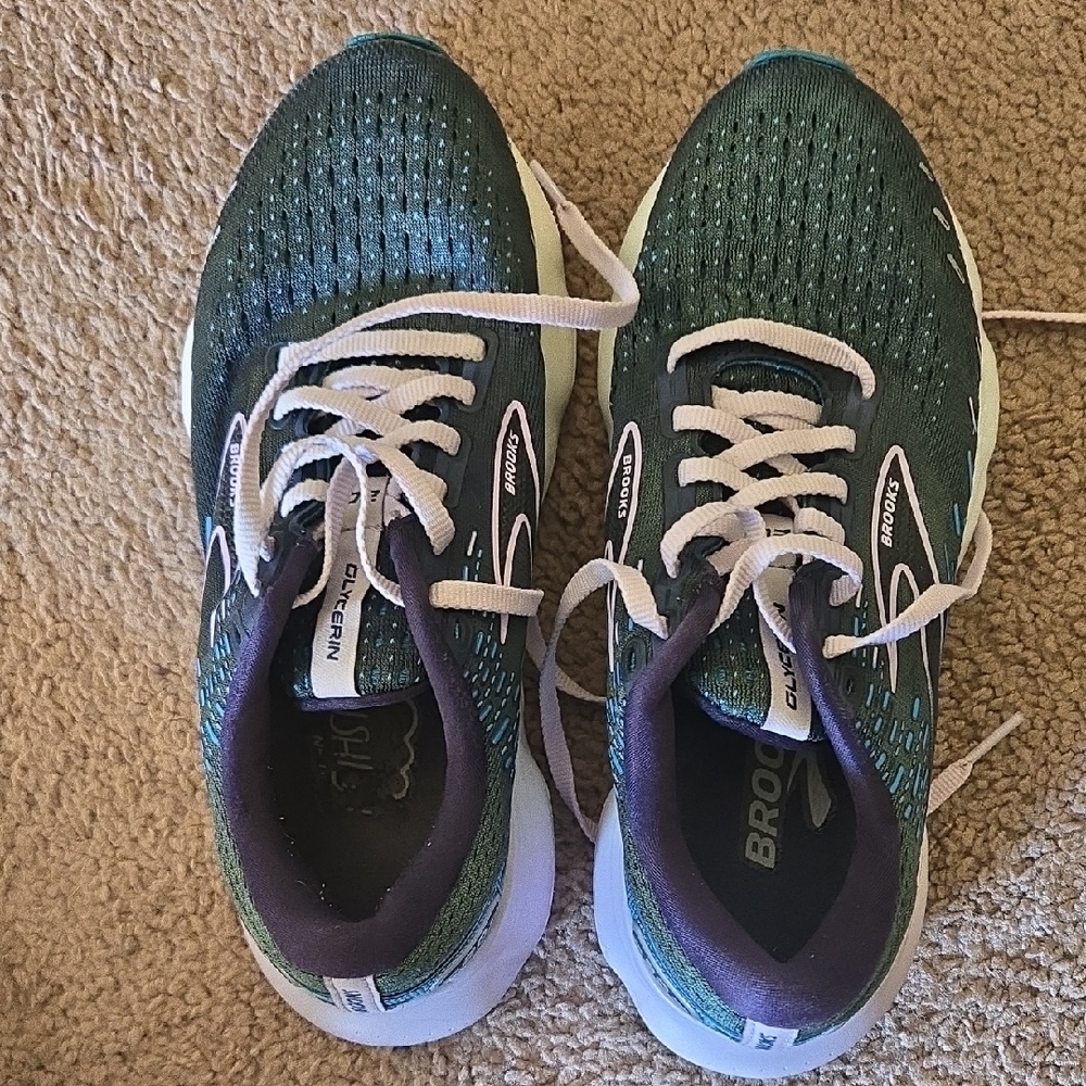 Brooks 20 Glycerin Emerald Green Athletic Shoes 6.5 Wide